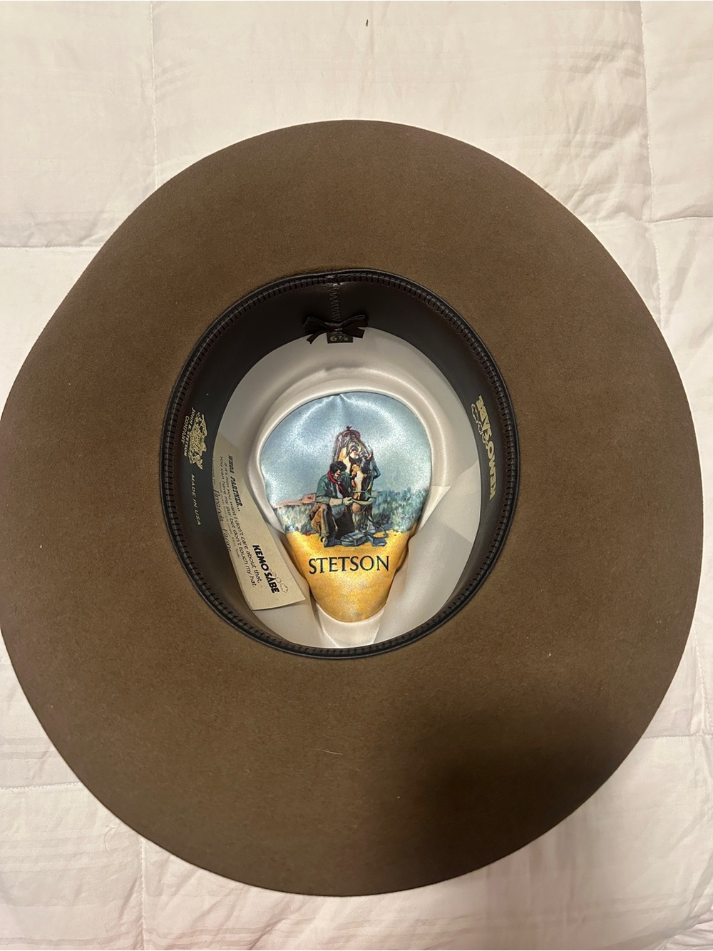 Stetson Dark Brown Fur Felt Western Hat with Gold Stamp
